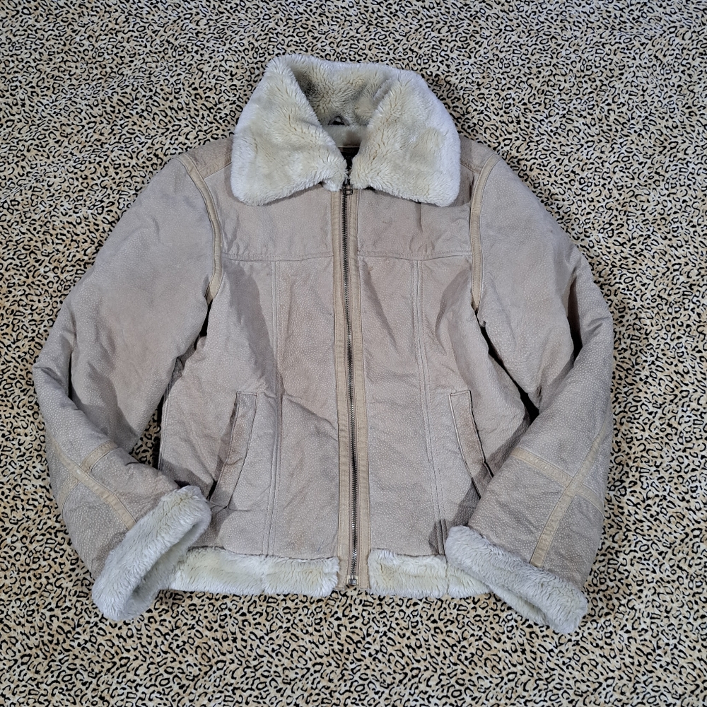 π(Final price) STEVE MADDEN LEATHER WINTER COAT-M - Picture 2 of 13